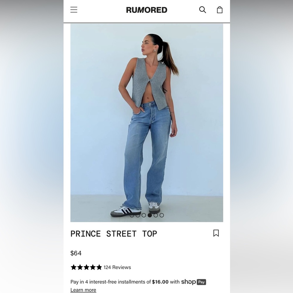 RUMORED PRINCE STREET TOP × 1
S / Heather Gray